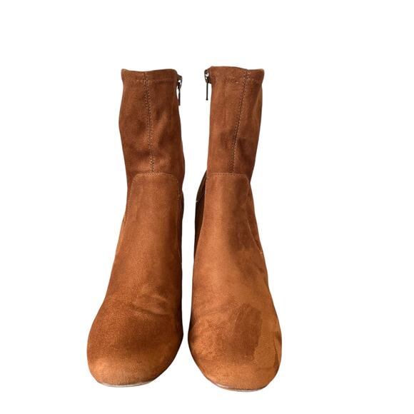 Naturalizer Rebecca Mid-Calf Boots Booties Womens Size 7 Rust Faux Suede Heels - Picture 4 of 10